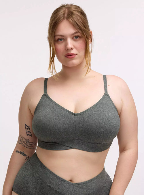 Lightly Lined Heather Cross Front Bralette