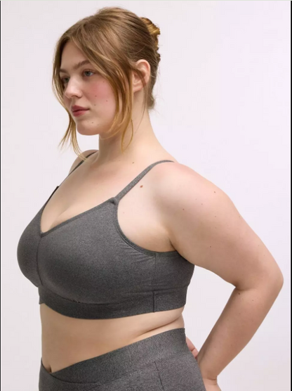 Lightly Lined Heather Cross Front Bralette