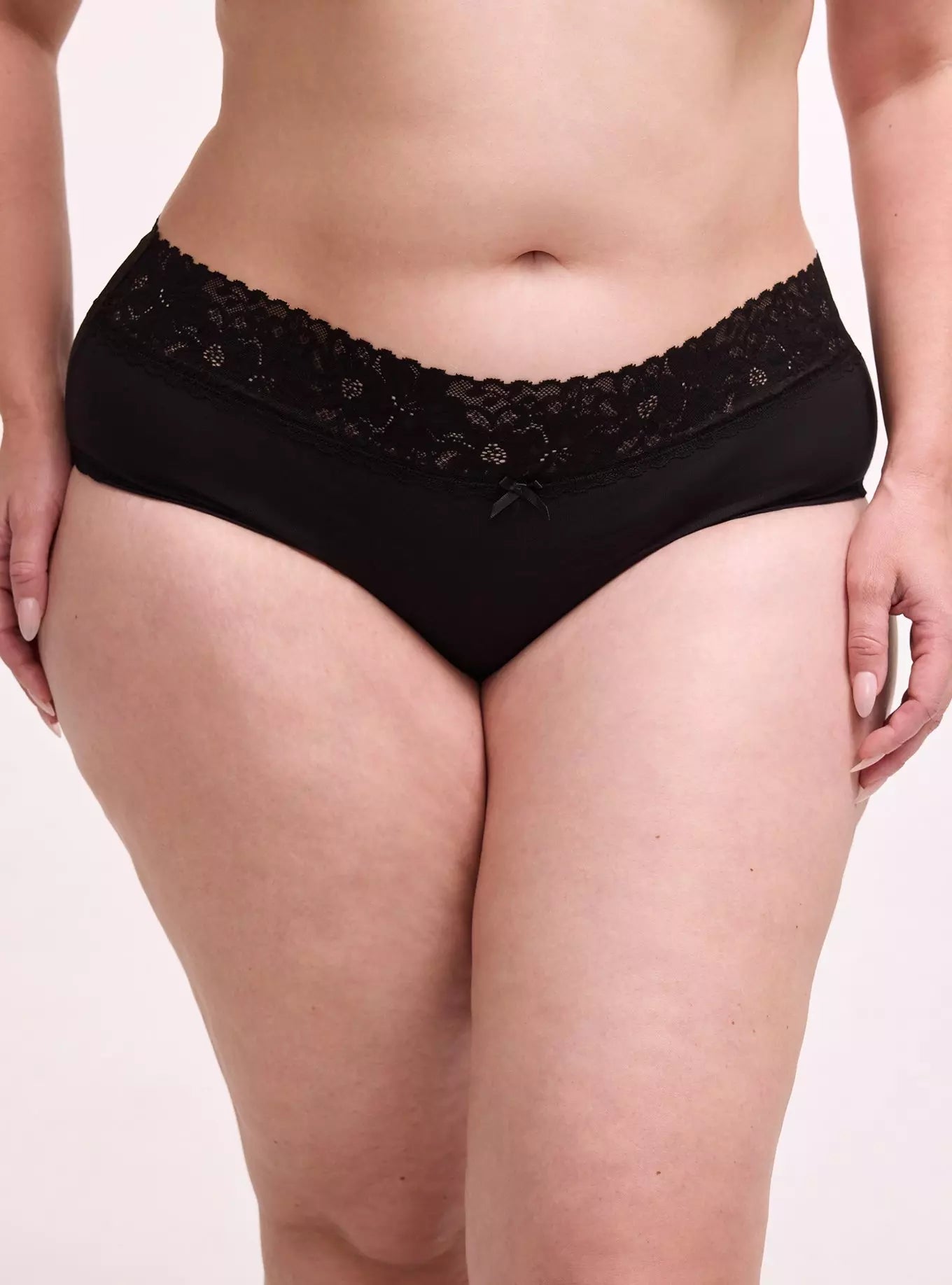 Women's CottonLuxe Mid-Rise Lace Trim Hipster Panty in Soft Cotton Blend