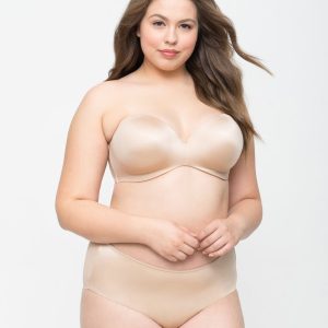 Alternative view of Curvy Couture Smooth Strapless Multi-Way Bra in Champagne Nude | Final Sale