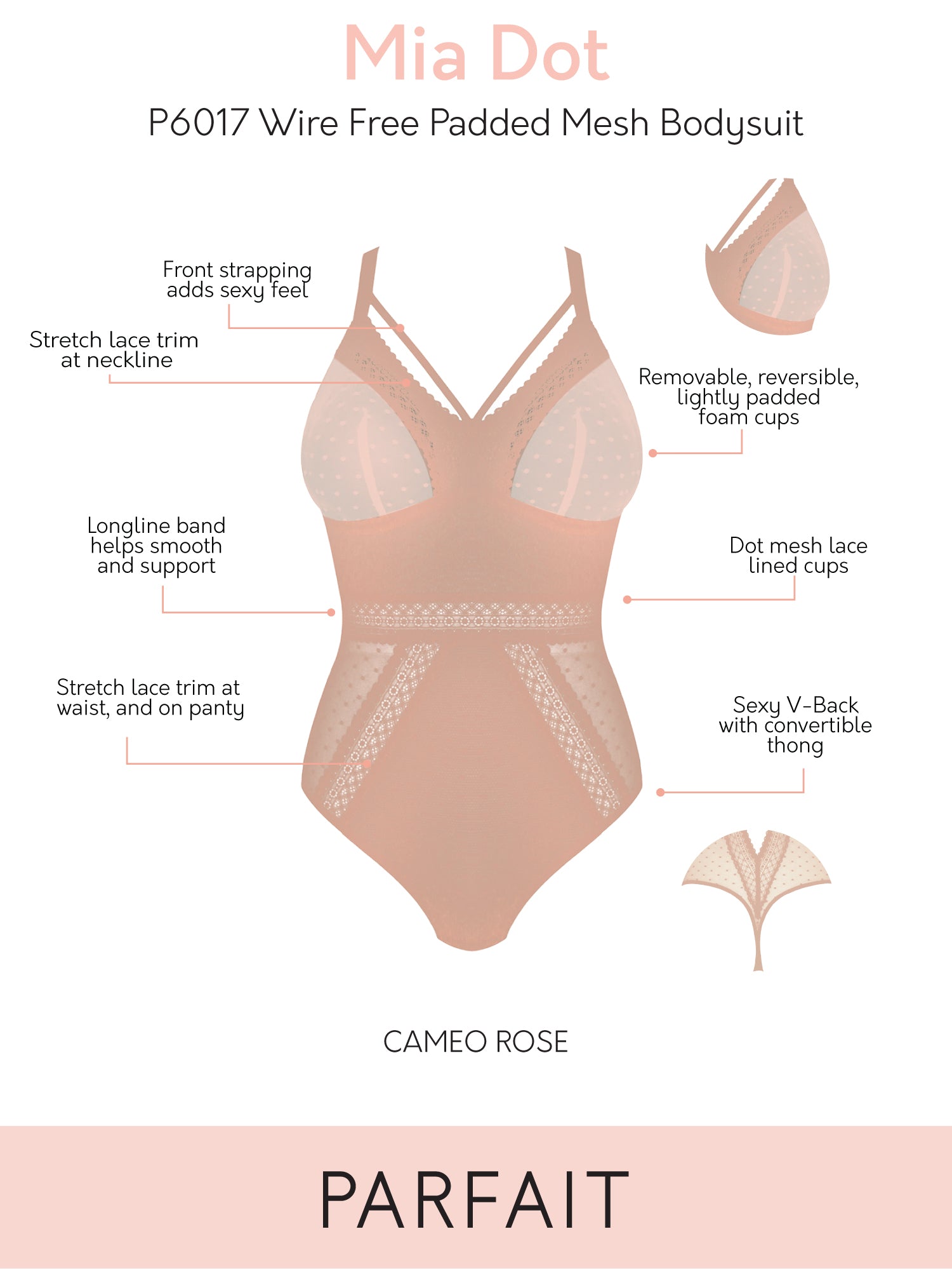 Parfait Mia Dot Bodysuit - Cameo Rose | Final Sale - Image 5